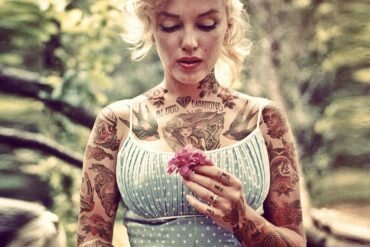 Cheyenne Randall art, Cheyenne Randall tattooed celebrities, tattooed movie stars, tattooed Marilyn Monroe, Grace Kelly tattoos, Audrey Hepburn tattoos, tattoo art, Berlin tattoos, Berlin hipsters